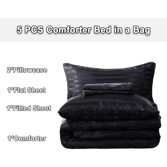 NEW 5pcs Silky Soft Comforter Set Sexy Luxury Ultra Soft - Picture 8 of 16